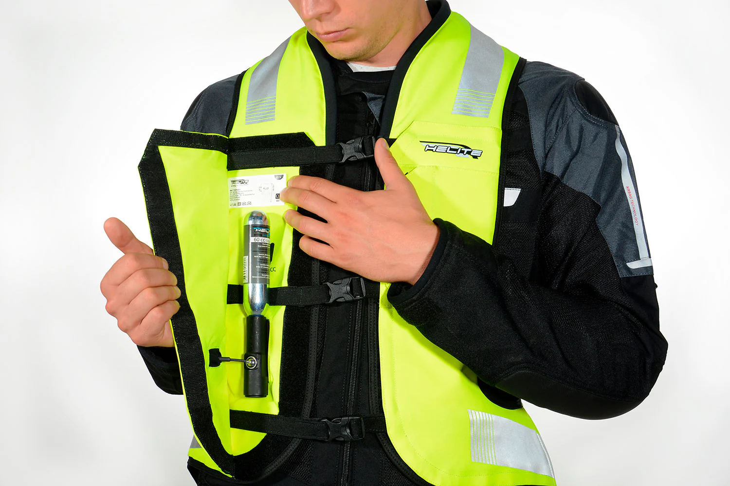 Airbagvest, Helite. Turtle 2 Hi-viz (Fluo-gul) m/ mekanisk utløser - Image 4
