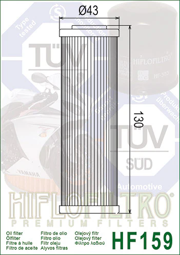 Oljefilter, Hiflo. HF159, til diverse Ducati-modeller - Image 2